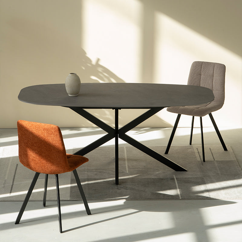 Esszimmerstuhl Aoife Sleek [2er Set] [Leinen Stoff] ofcasafurniture DE