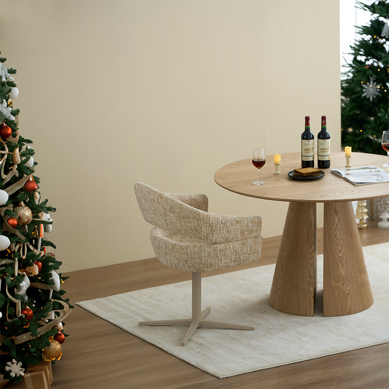 Briar 180° Automatische Terugkeer Eetkamerstoel [Set van 1] [Linnen Stof]