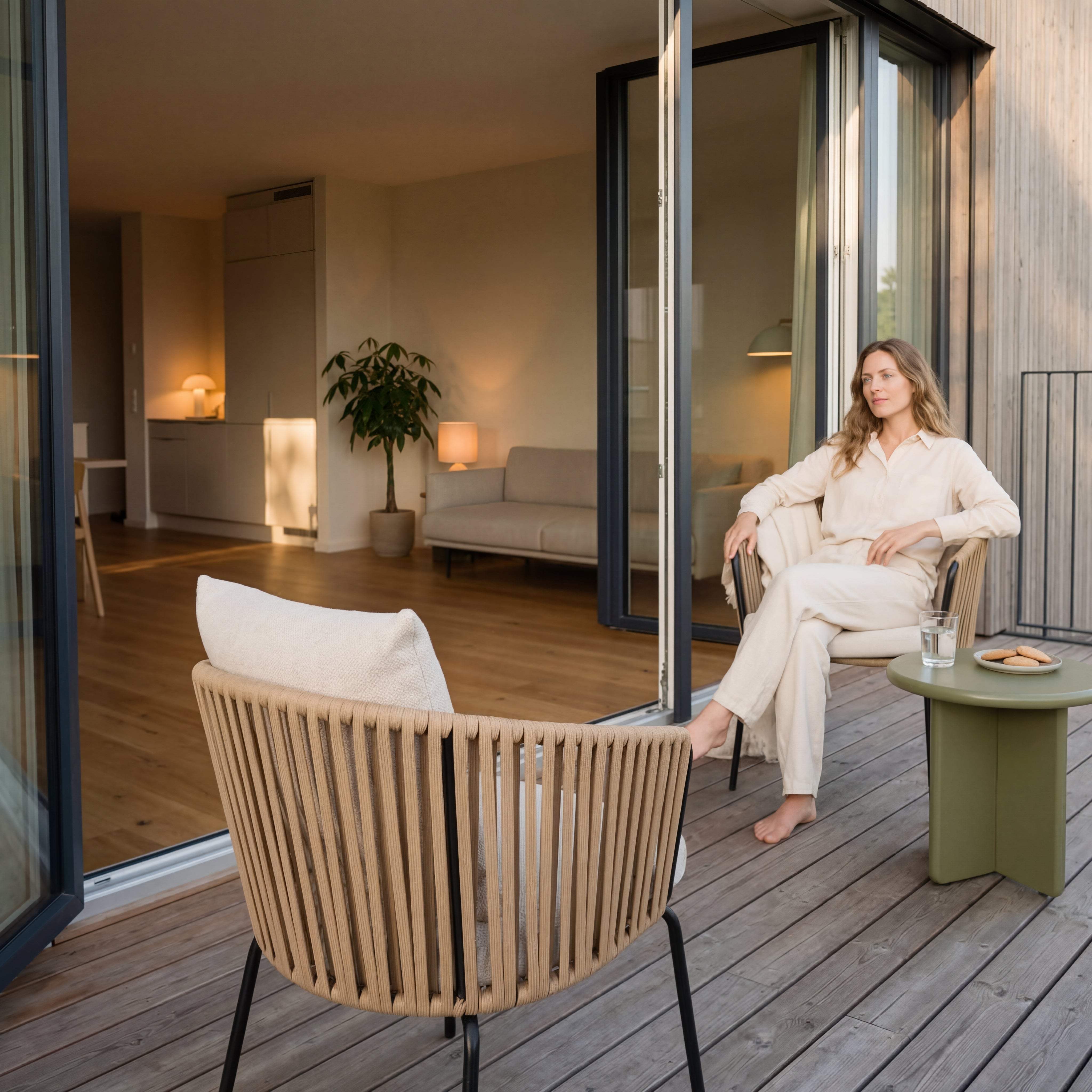 Louisa eetkamerstoel [Set van 1] [Linnen look stof]