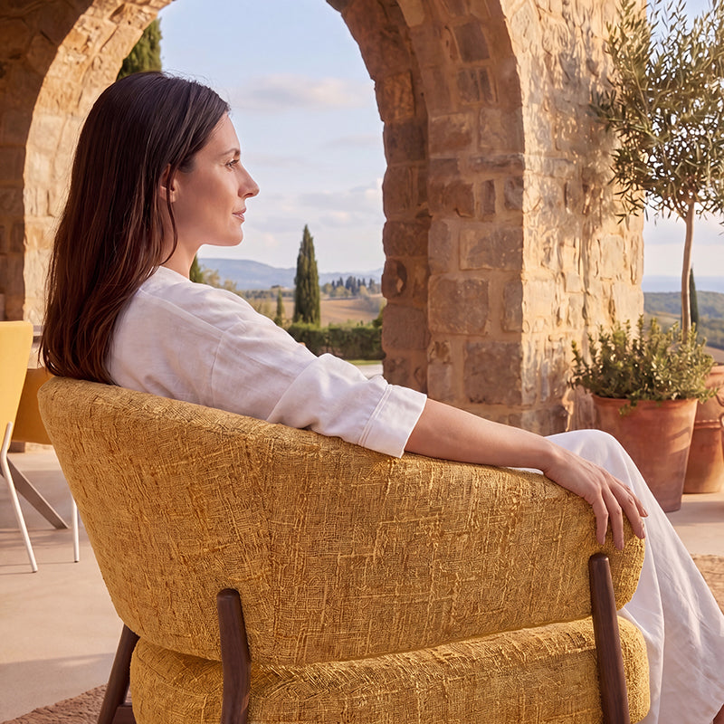 Quinn Lounge Chair [Linnen look stof]