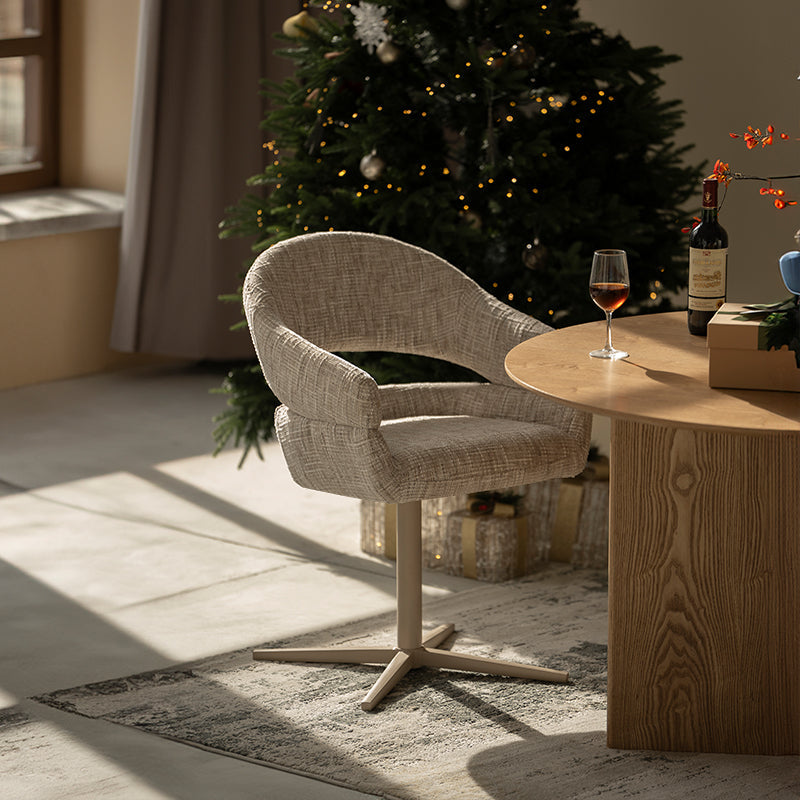 Briar 180° Automatische Terugkeer Eetkamerstoel [Set van 1] [Linnen Stof]