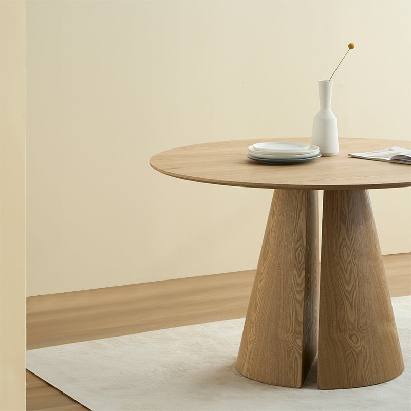 Isabeau Ronde Eettafel en 4 Harlow Eetkamerstoelen [Eetkamerset]