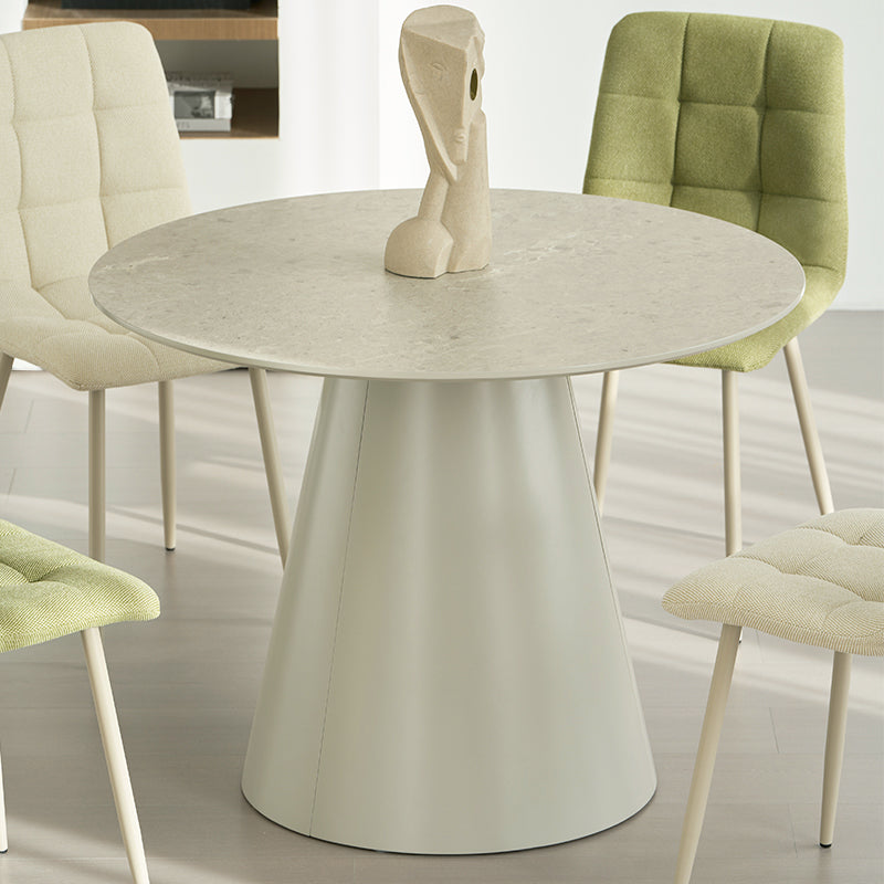 Elowen Ronde Eettafel en 4 Aoife Eetkamerstoelen [Eetkamerset]