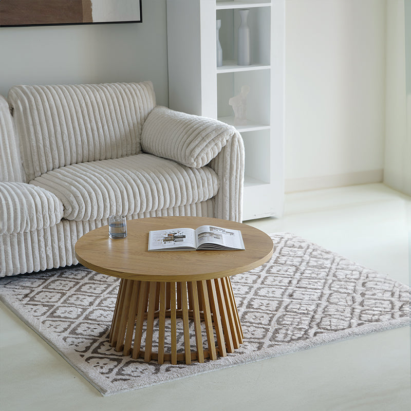 Veronica S Ronde Salontafel [Hout en Zwart] [80 cm]