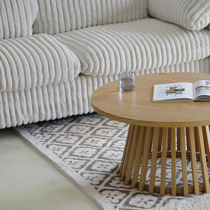 Veronica S Ronde Salontafel [Hout en Zwart] [80 cm]