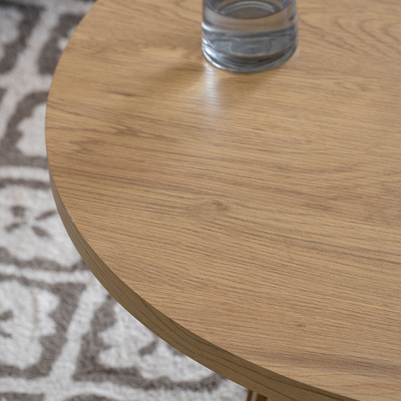 Veronica S Ronde Salontafel [Hout en Zwart] [80 cm]