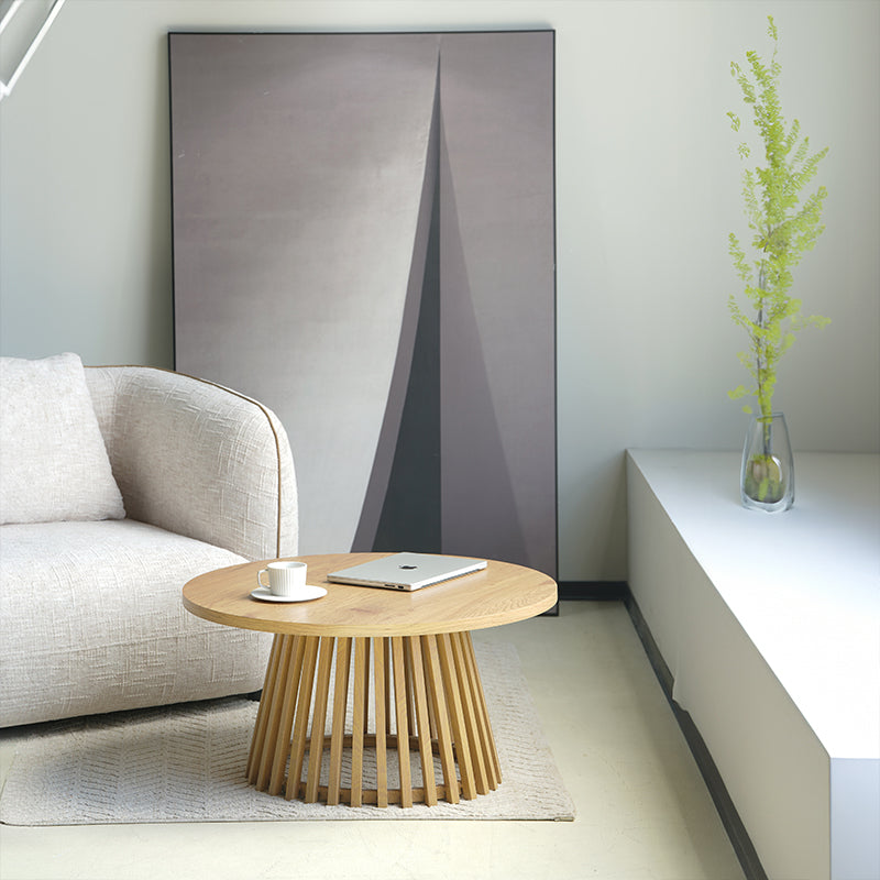 Veronica S Ronde Salontafel [Hout en Zwart] [80 cm]