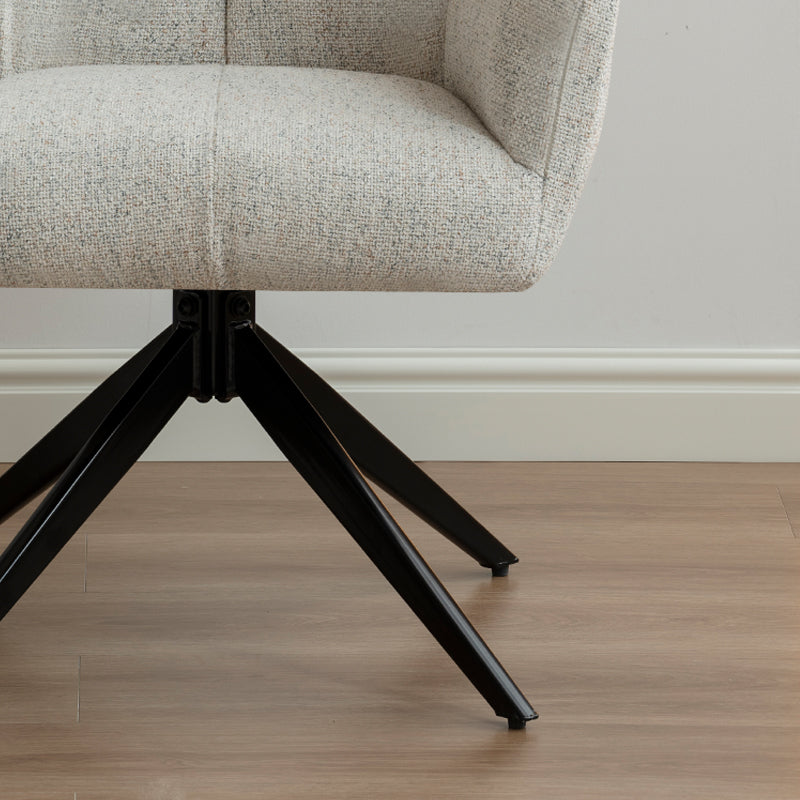 Sona 360° Draaibare Eetkamerstoel [Beige] [Set van 1] [Linnen Stof]