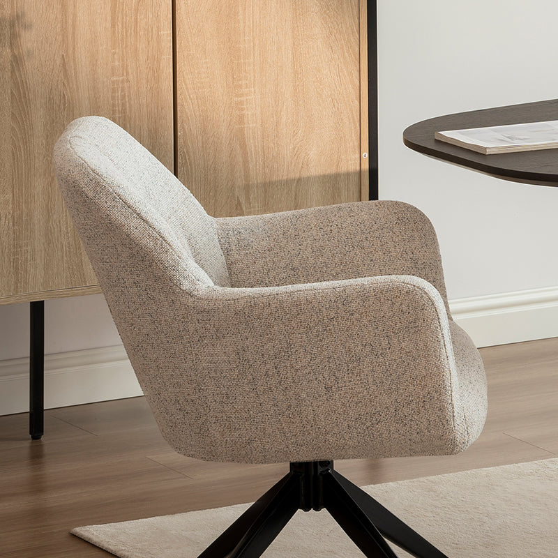 Sona 360° Draaibare Eetkamerstoel [Beige] [Set van 1] [Linnen Stof]