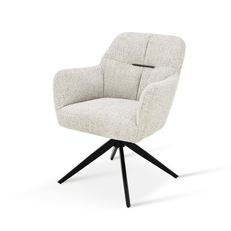 Sona 360° Draaibare Eetkamerstoel [Beige] [Set van 1] [Linnen Stof]
