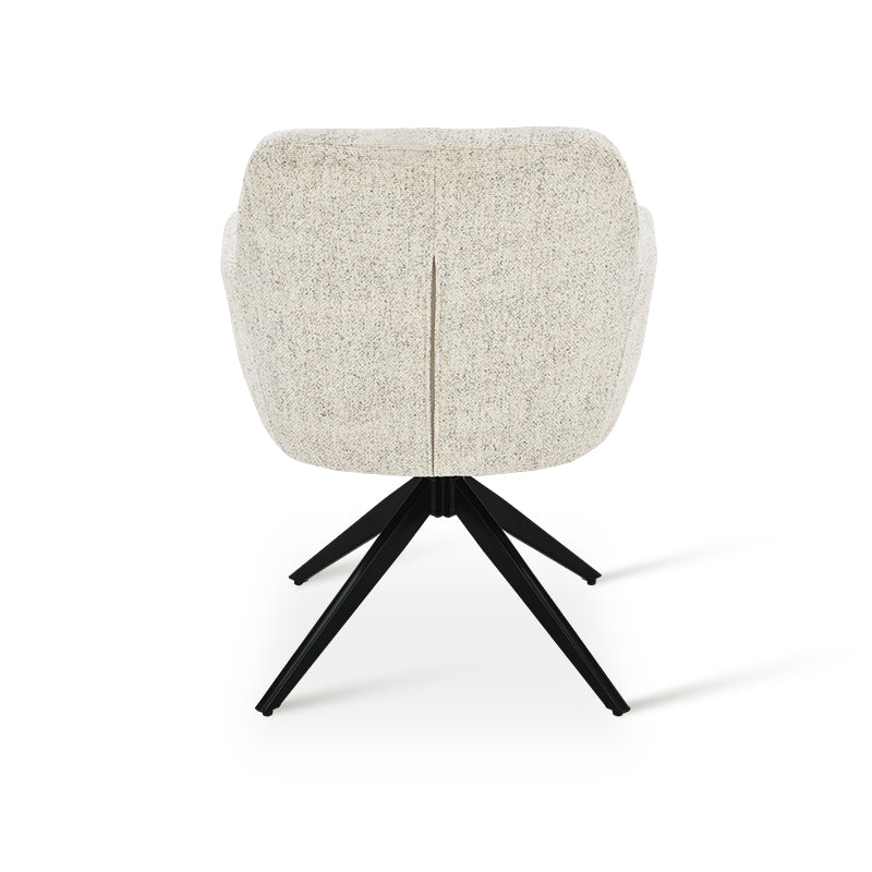 Sona 360° Draaibare Eetkamerstoel [Beige] [Set van 1] [Linnen Stof]