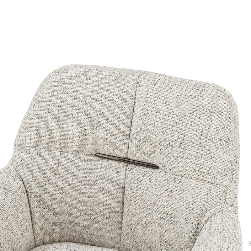 Sona 360° Draaibare Eetkamerstoel [Beige] [Set van 1] [Linnen Stof]