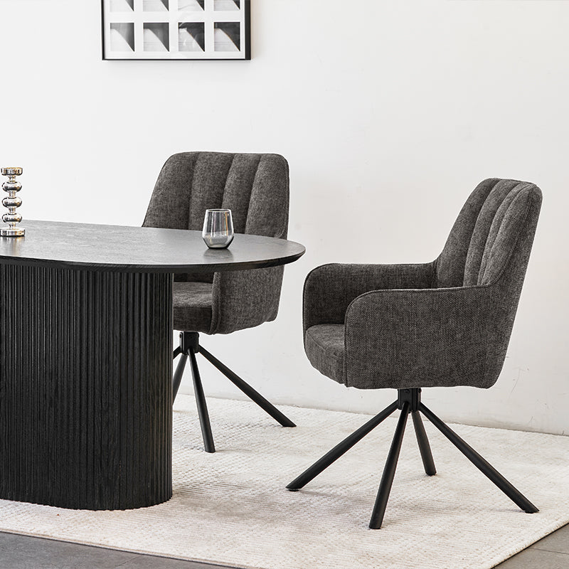 Armlehnenstuhl [2er Set] [Leinen Stoff] Ofcasafurniture DE