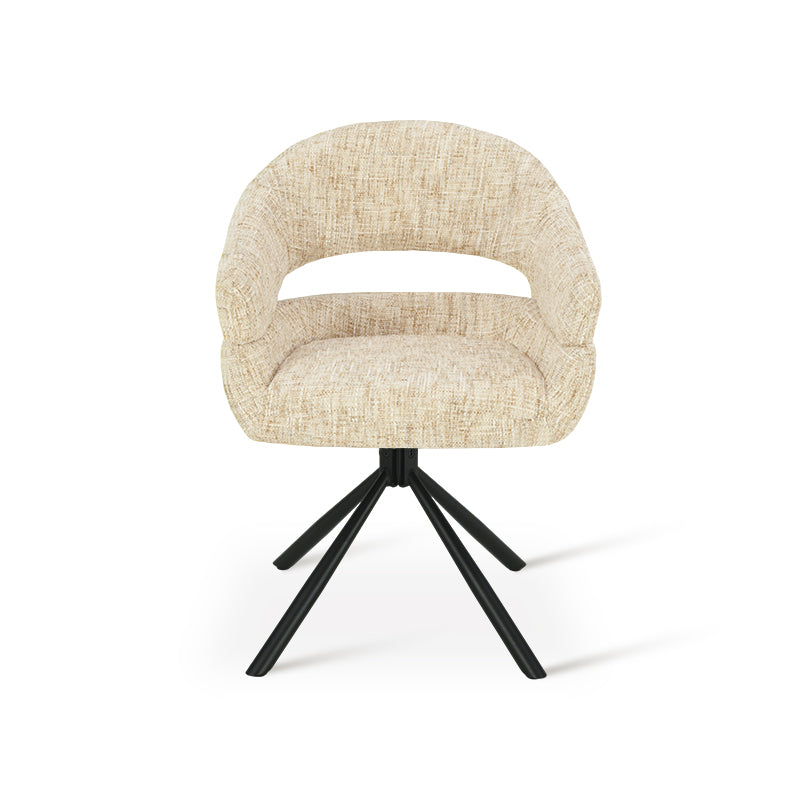 Armlehnenstuhl Briar Sleek [1er Set] [Leinen Stoff] [360-Grad-Drehteller] Ofcasafurniture DE