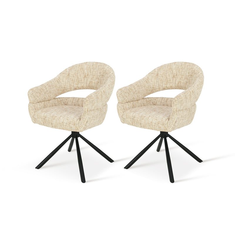 Armlehnenstuhl Briar Sleek [1er Set] [Leinen Stoff] [360-Grad-Drehteller] Ofcasafurniture DE