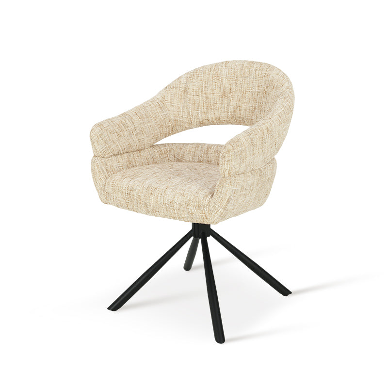 Armlehnenstuhl Briar Sleek [1er Set] [Leinen Stoff] [360-Grad-Drehteller] Ofcasafurniture DE