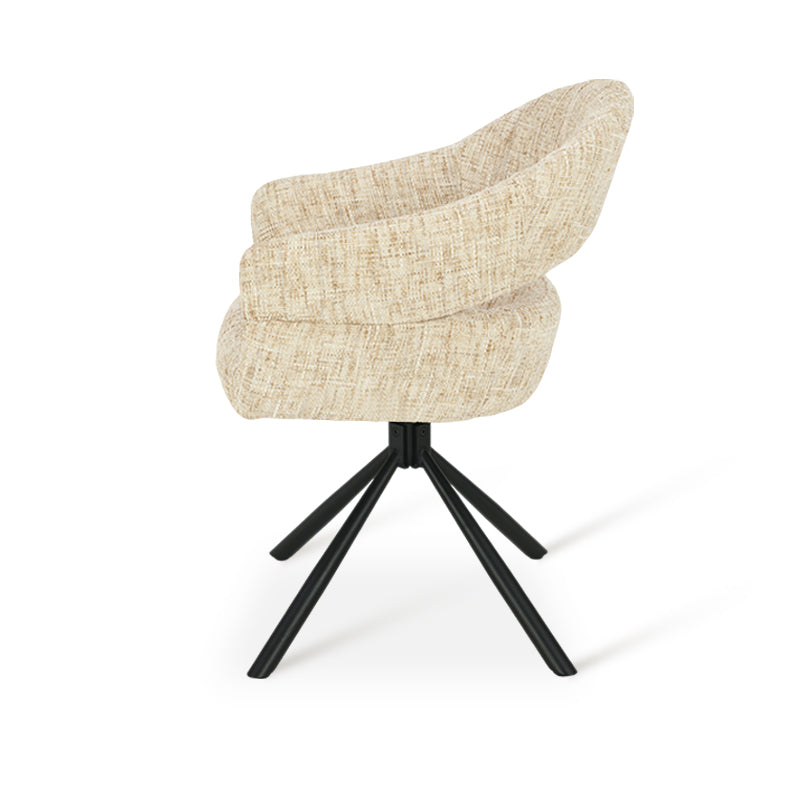 Armlehnenstuhl Briar Sleek [1er Set] [Leinen Stoff] [360-Grad-Drehteller] Ofcasafurniture DE