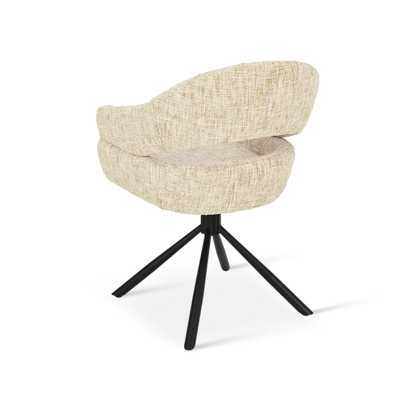 Armlehnenstuhl Briar Sleek [1er Set] [Leinen Stoff] [360-Grad-Drehteller] Ofcasafurniture DE