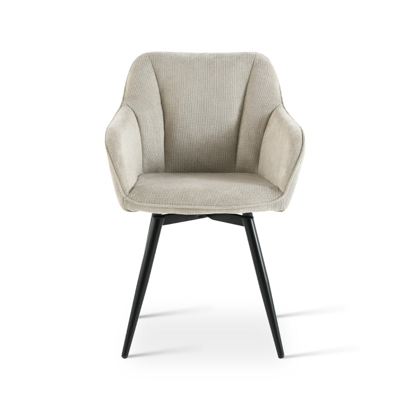 Armlehnenstuhl Sienna [2er Set] [Leinen Stoff][360-Grad-Drehteller] ofcasafurniture DE