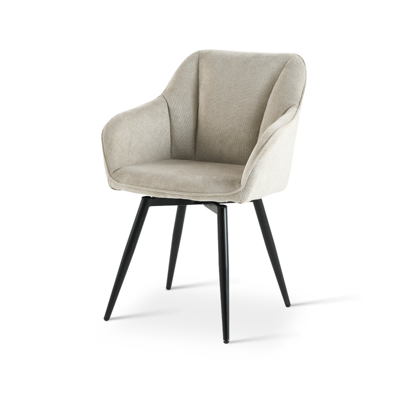 Armlehnenstuhl Sienna [2er Set] [Leinen Stoff][360-Grad-Drehteller] ofcasafurniture DE