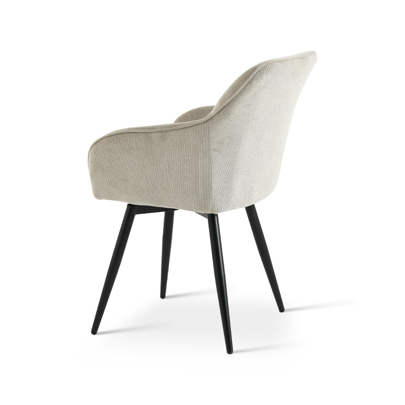 Armlehnenstuhl Sienna [2er Set] [Leinen Stoff][360-Grad-Drehteller] ofcasafurniture DE