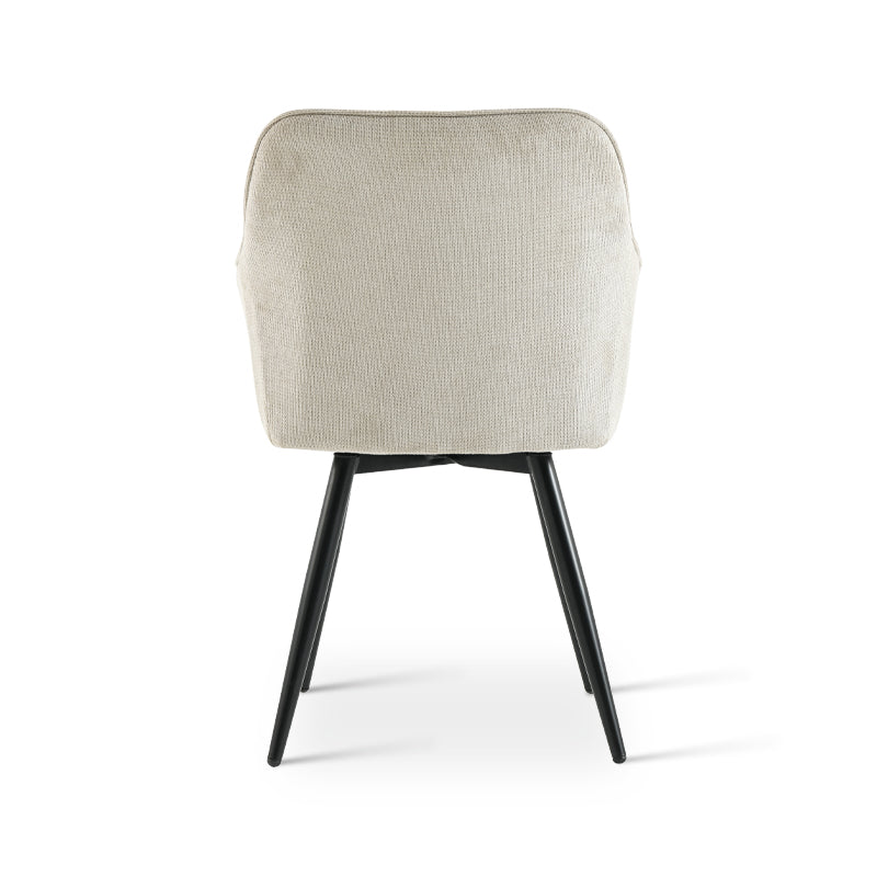 Armlehnenstuhl Sienna [2er Set] [Leinen Stoff][360-Grad-Drehteller] ofcasafurniture DE