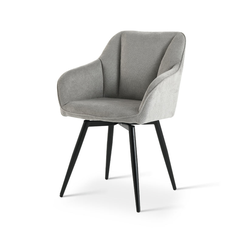 Armlehnenstuhl Sienna [2er Set] [Leinen Stoff][360-Grad-Drehteller] ofcasafurniture DE