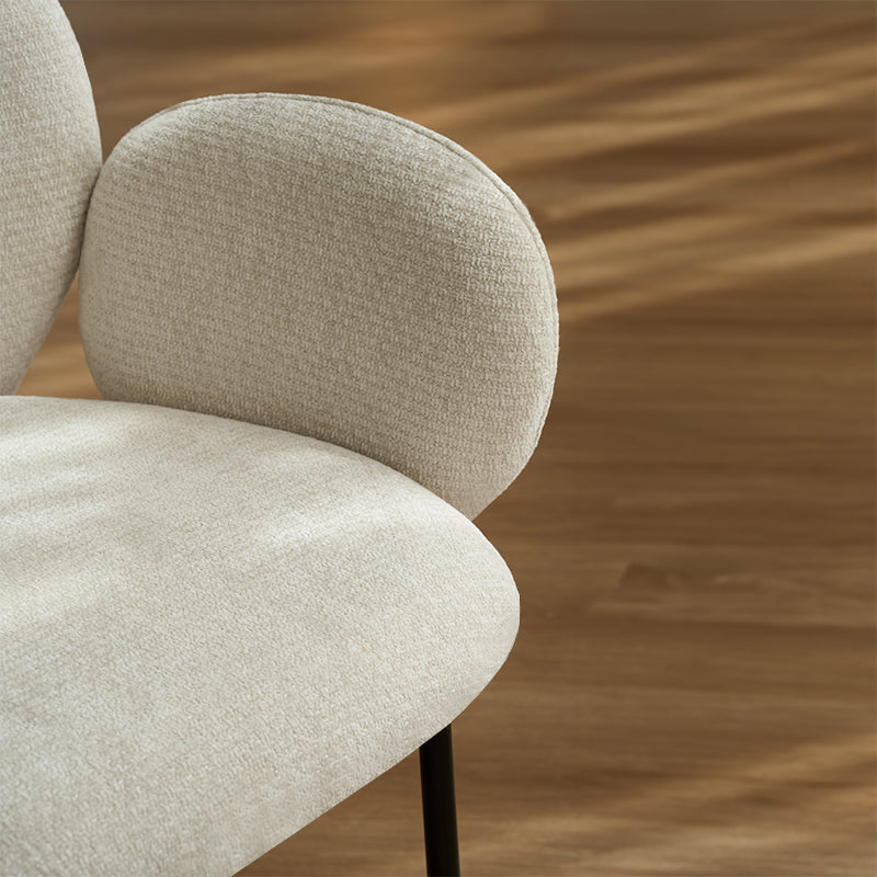 Isabeau Ronde Eettafel en 4 Harlow Eetkamerstoelen [Eetkamerset]