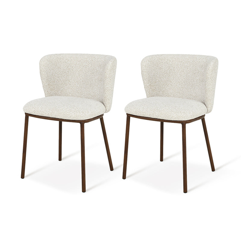 Karin Eetkamerstoel [Set van 2] [Bouclette & Linnen Stof]