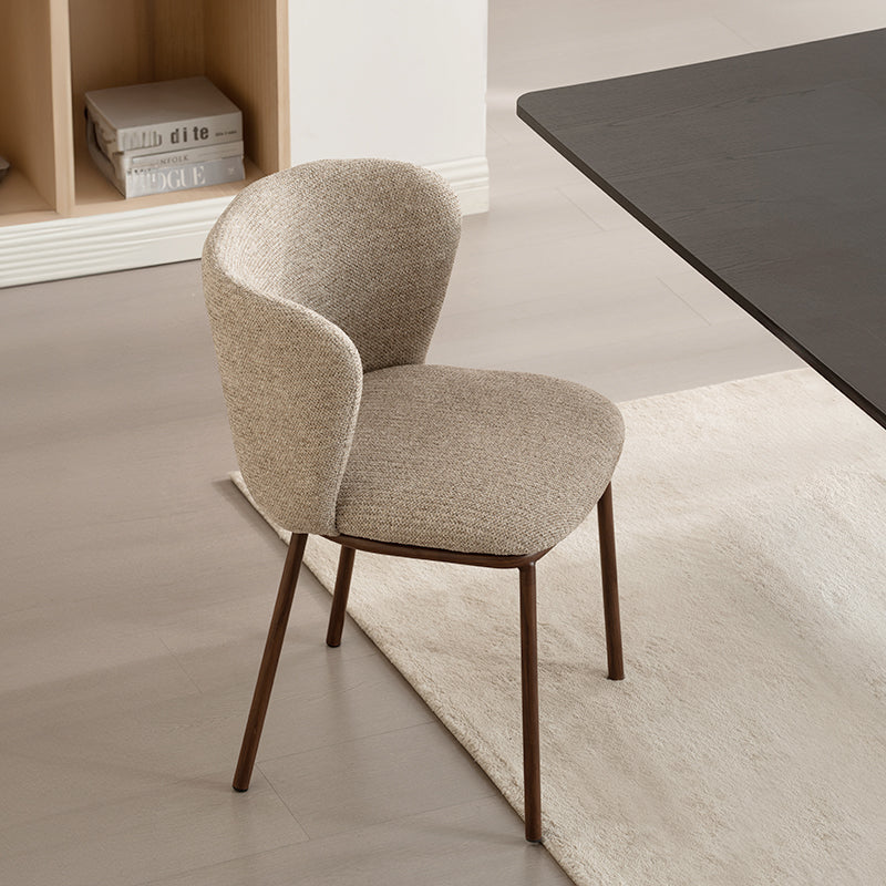 Karin Eetkamerstoel [Set van 2] [Bouclette & Linnen Stof]