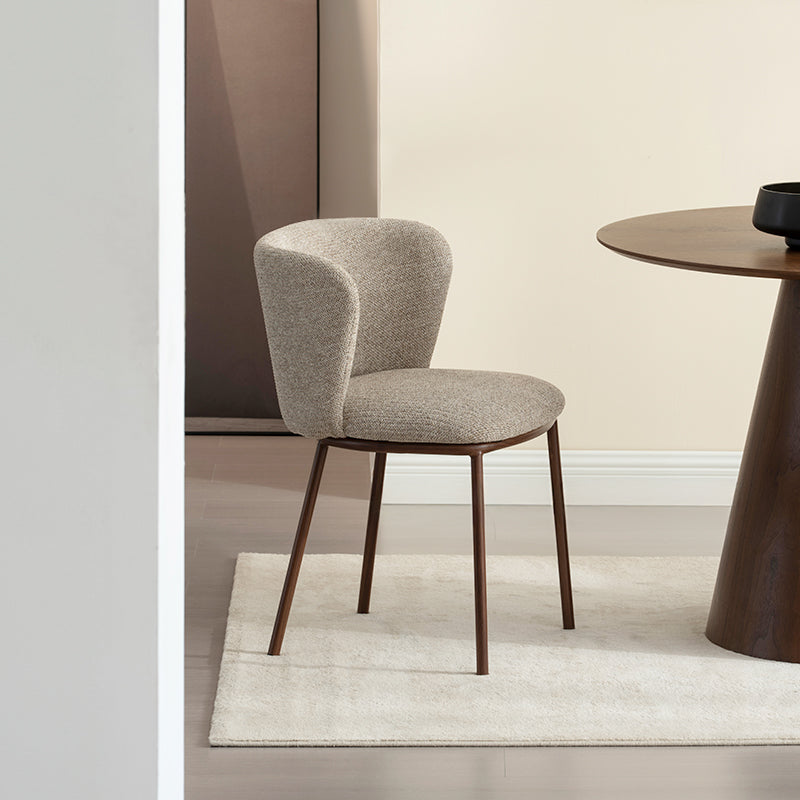 Ronde eettafel Elowen en 4 eetkamerstoelen Karin in Roca [eetkamerset]