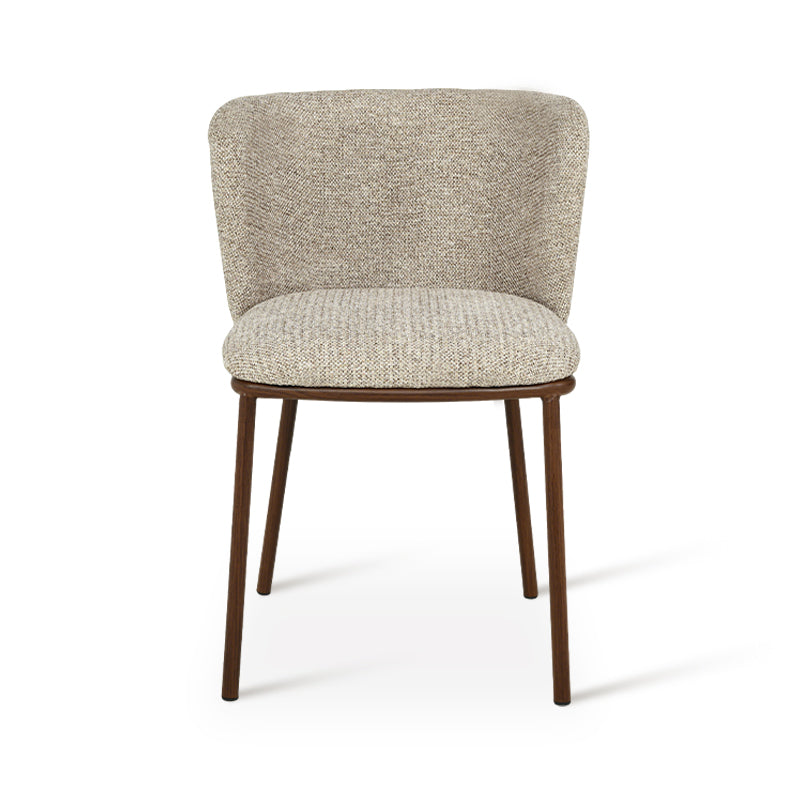Ronde eettafel Elowen en 4 eetkamerstoelen Karin in Roca [eetkamerset]