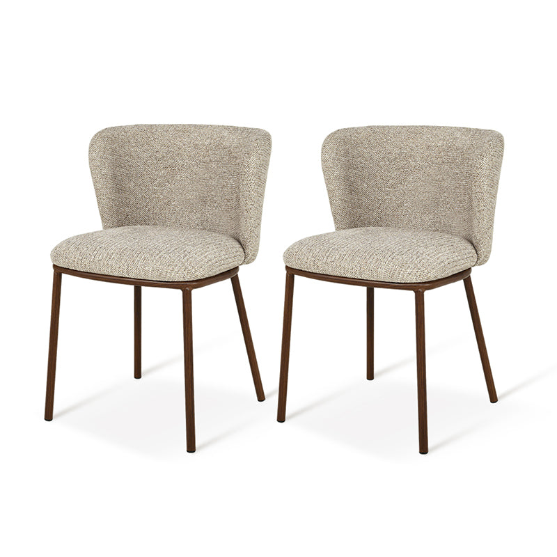 Karin Eetkamerstoel [Set van 2] [Bouclette & Linnen Stof]