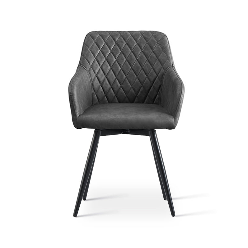 Frazer Diamond 360° Draaibare Eetkamerstoel [Set van 2] [Kunstleer] [Grijs]