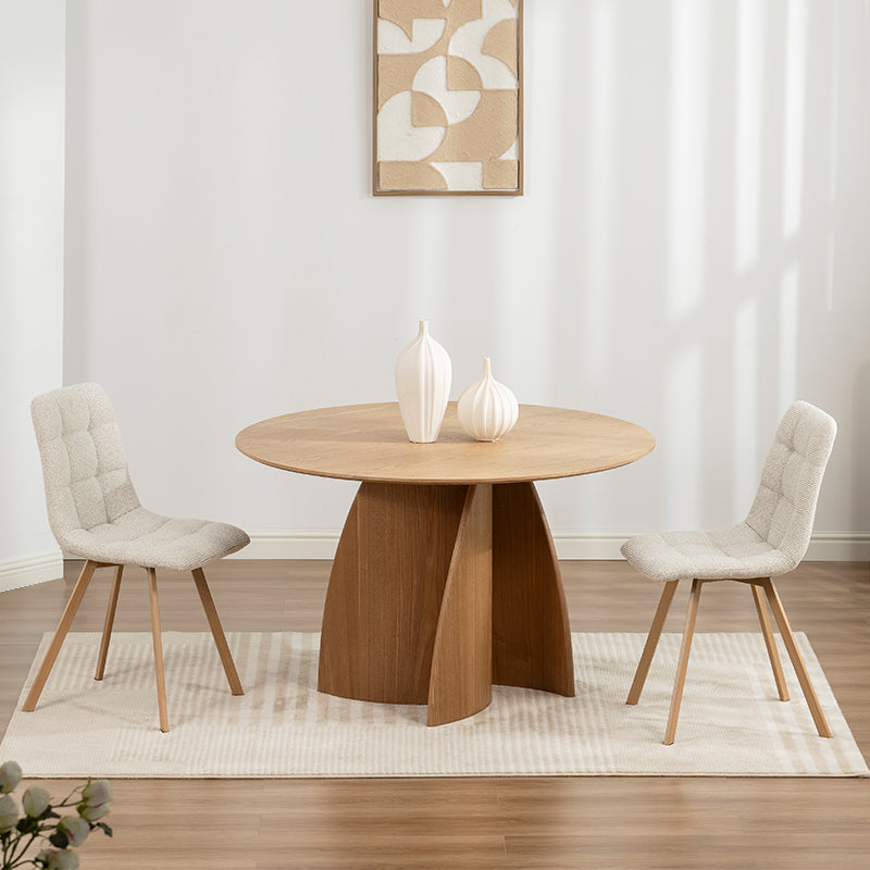 Gemma Ronde Eettafel [Zwart en Hout] [120 cm]