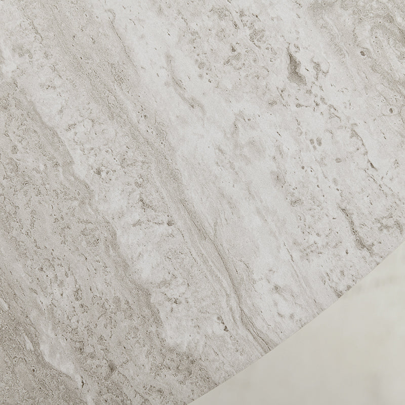 Tiana Ronde Eettafel [Travertin en Zwart Hout] [80 cm]