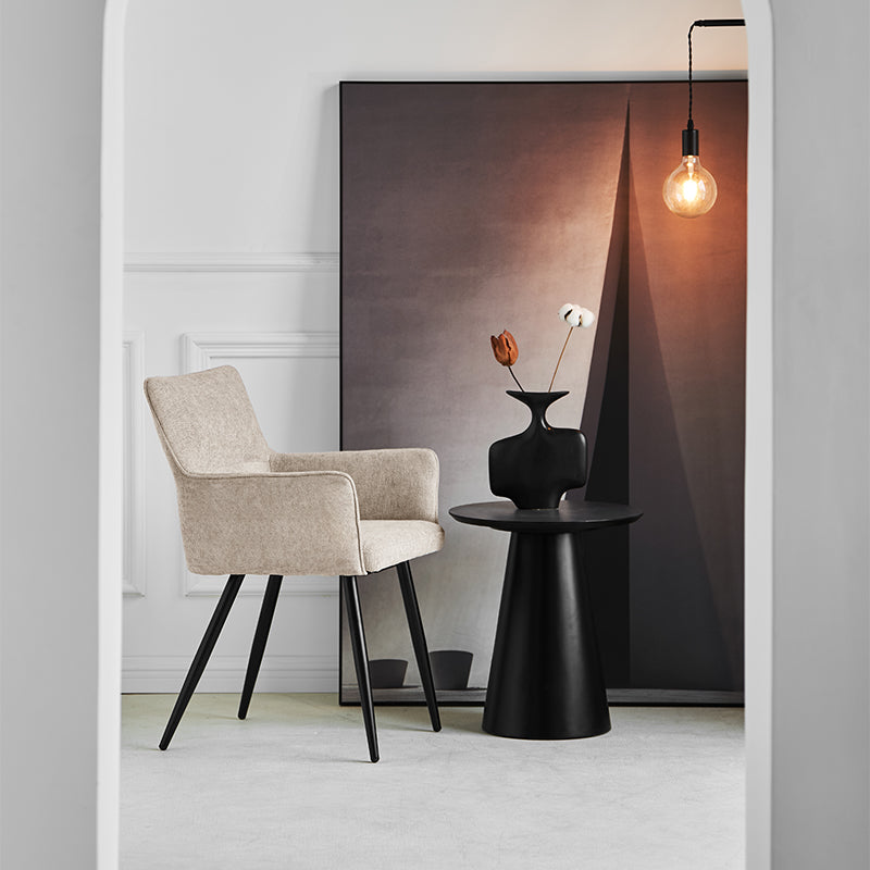 Armlehnenstuhl Kaya [2er Set] [Leinen Stoff] Ofcasafurniture DE