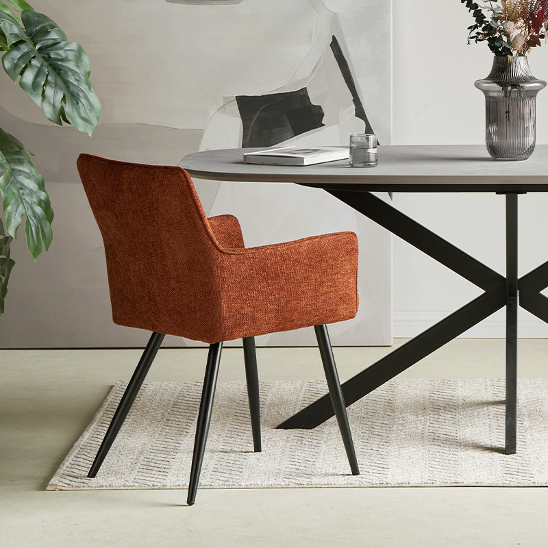 Armlehnenstuhl Kaya [2er Set] [Leinen Stoff] Ofcasafurniture DE