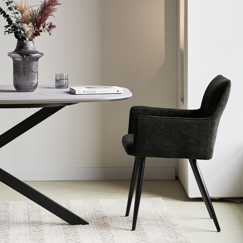 Armlehnenstuhl Kaya [2er Set] [Leinen Stoff] Ofcasafurniture DE