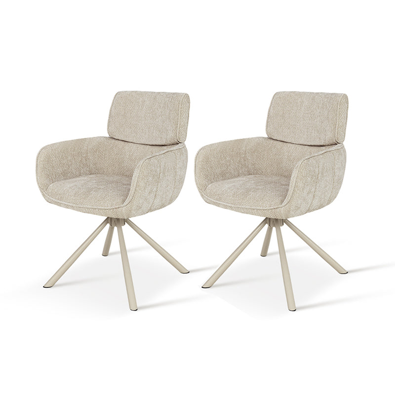 Elara 360° Draaibare Eetkamerstoel [Set van 2] [Chenille]