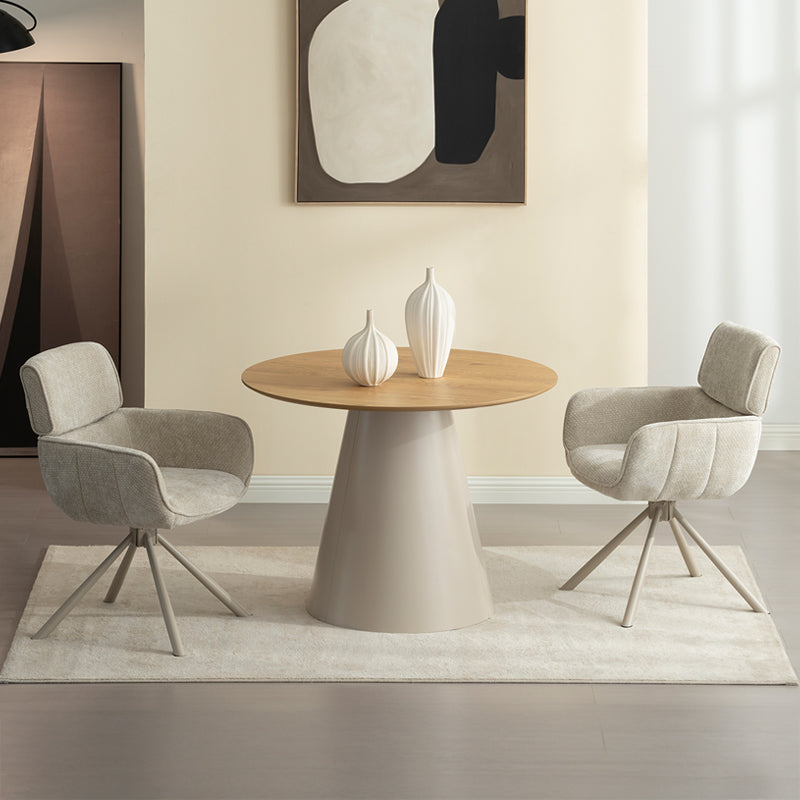 Ronde eettafel Elowen en 4 eetkamerstoelen Elara [Eetset]