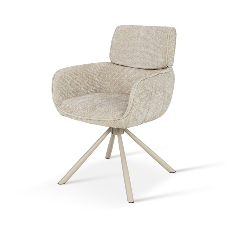 Ronde eettafel Elowen en 4 eetkamerstoelen Elara [Eetset]