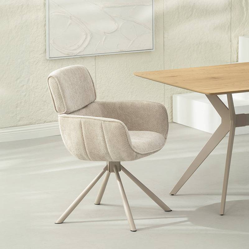 Ronde eettafel Elowen en 4 eetkamerstoelen Elara [Eetset]
