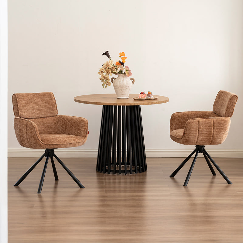 Elara 360° Draaibare Eetkamerstoel [Set van 2] [Chenille]