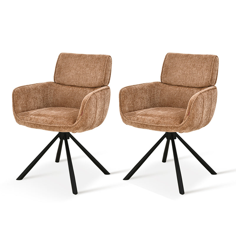 Elara 360° Draaibare Eetkamerstoel [Set van 2] [Chenille]