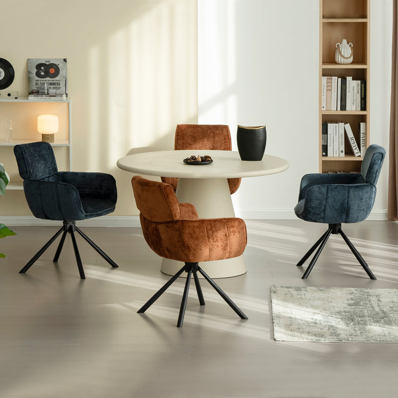 Elara 360° Draaibare Eetkamerstoel [Set van 2] [Chenille]