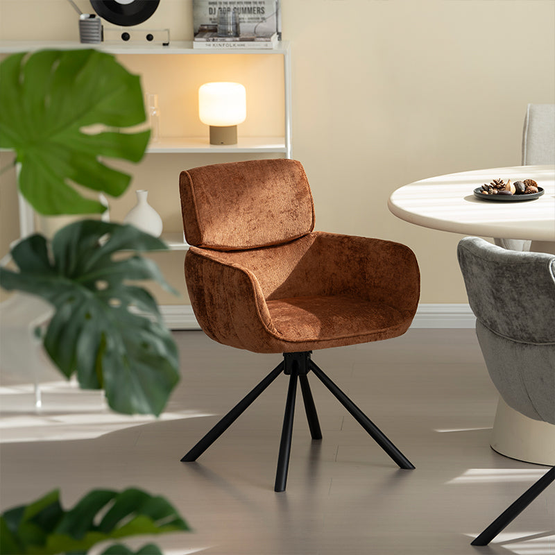 Elara 360° Draaibare Eetkamerstoel [Set van 2] [Chenille]