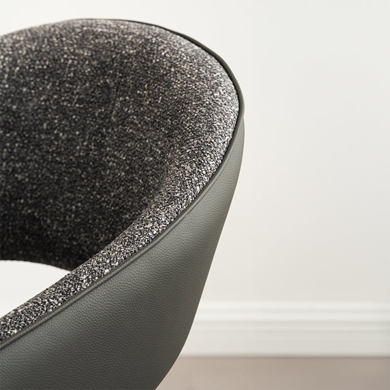 Bronywn 180° Draaibare Eetkamerstoel [Set van 2] [Linnen Stof en Imitatieleer]