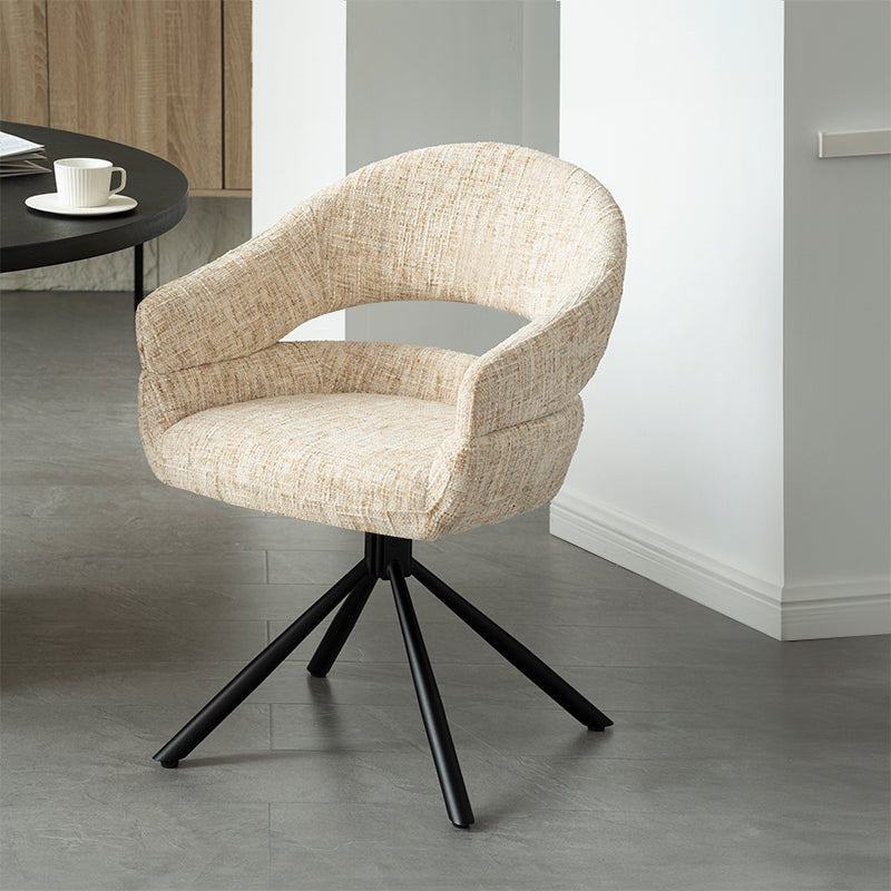 Armlehnenstuhl Briar Sleek [1er Set] [Leinen Stoff] [360-Grad-Drehteller] Ofcasafurniture DE