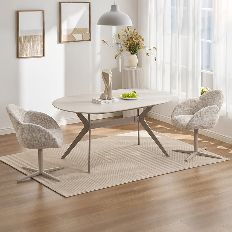 Niamh 360° Draaibare Eetkamerstoel [Set van 1] [Linnen Stof]